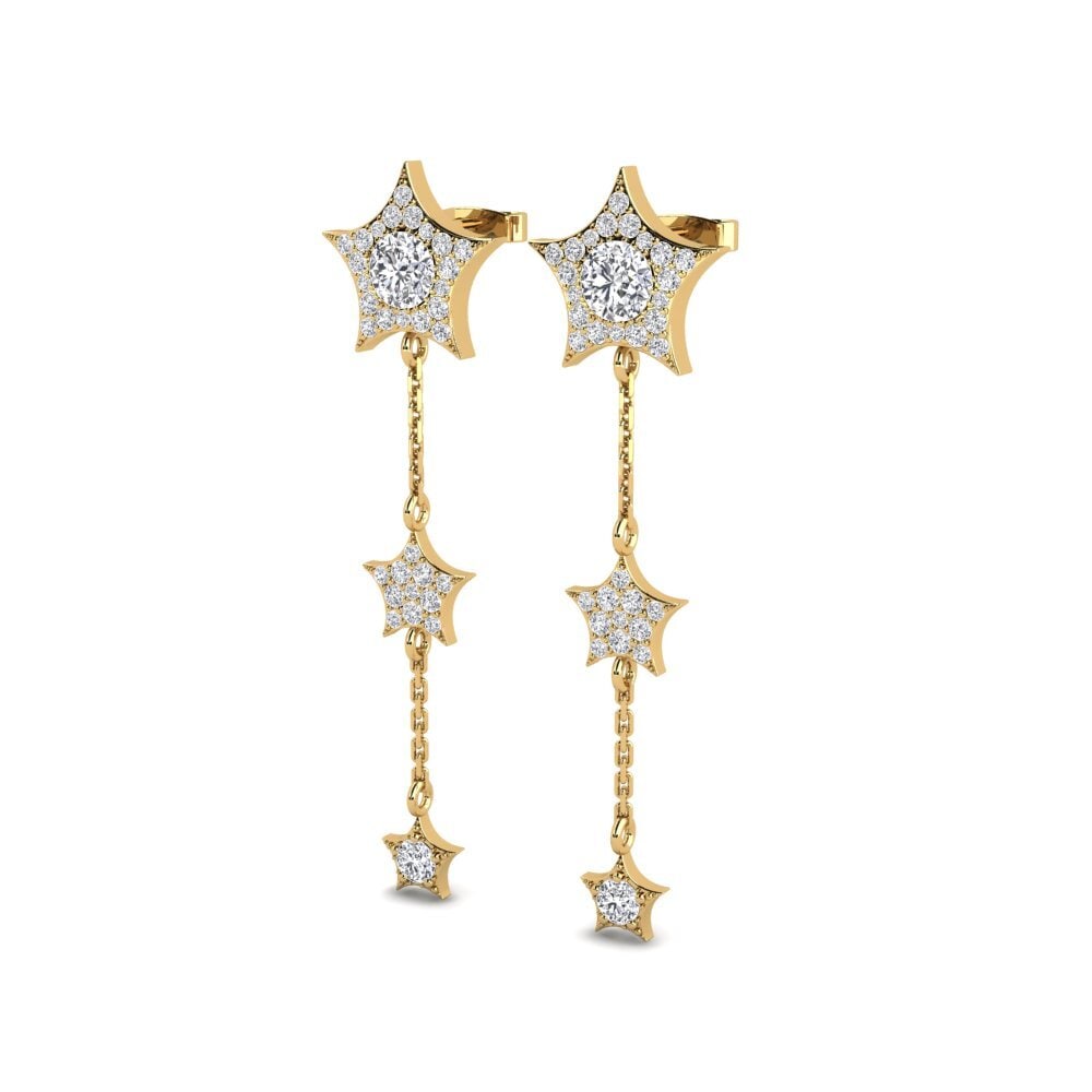 14ct Yellow Gold Women's Earring Agapemenos