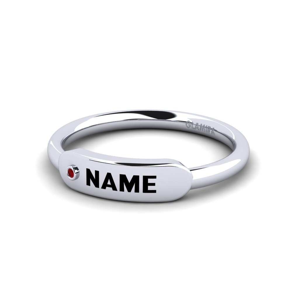 Palladium 950 Roter Zirkonia Ringe Agaric
