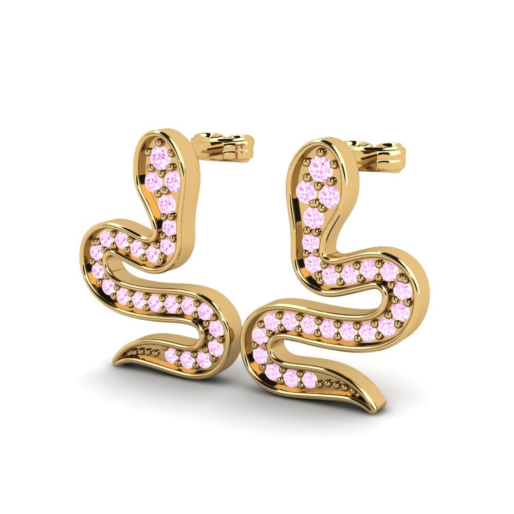 Pink Sapphire Women's Earring Agaricus