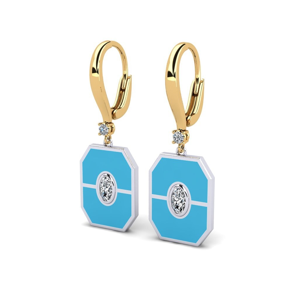 14ct Yellow & White Gold Women's Earring Agatize