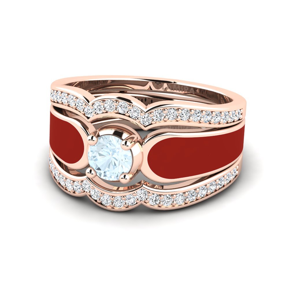 Aigue-marine Bague Agend SET