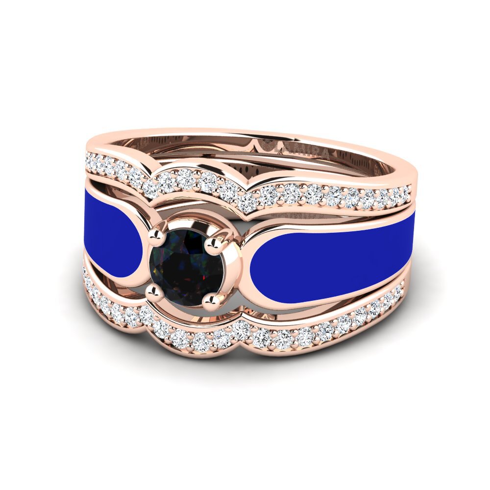 Black Opal Ring Agend SET
