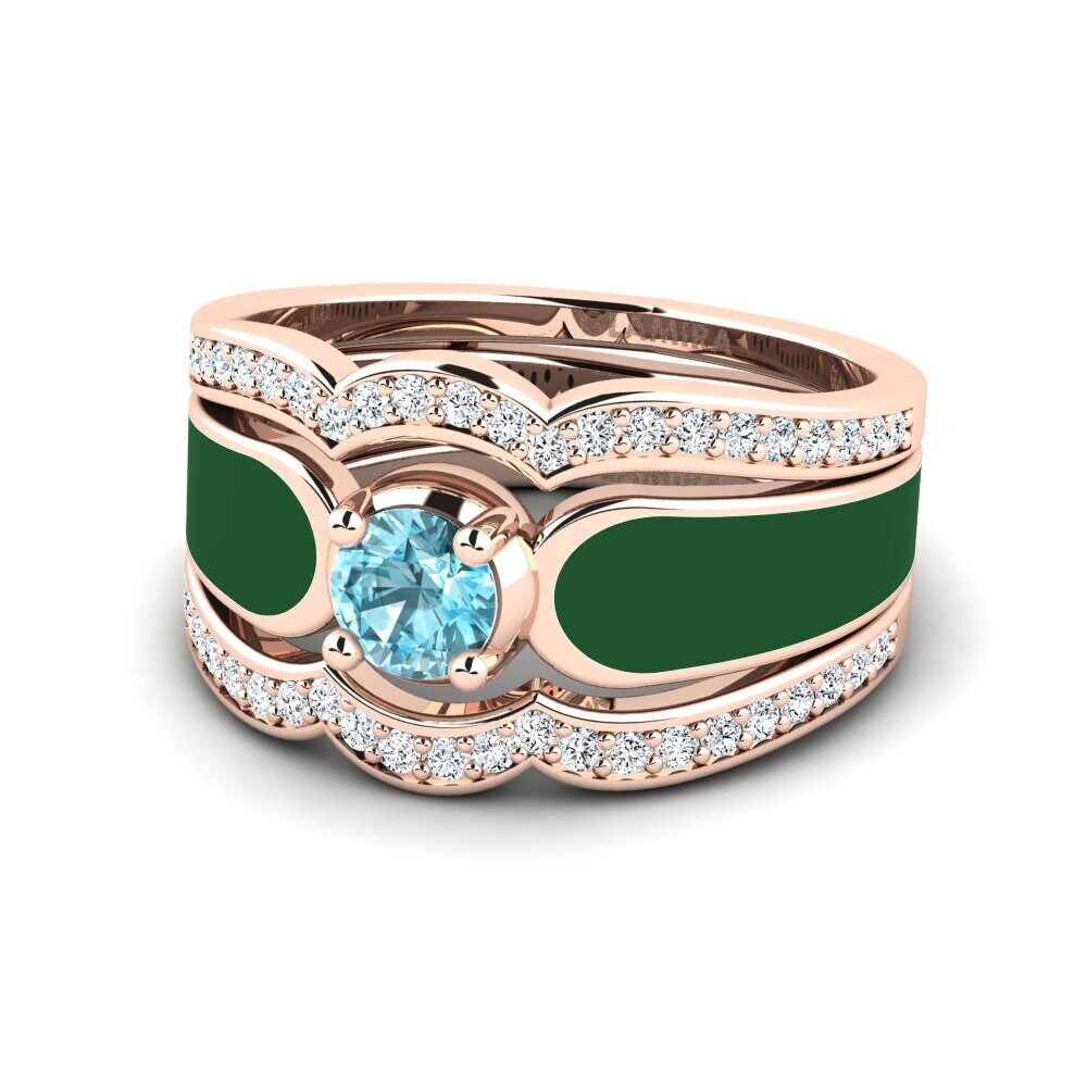Blue Zircon Ring Agend SET