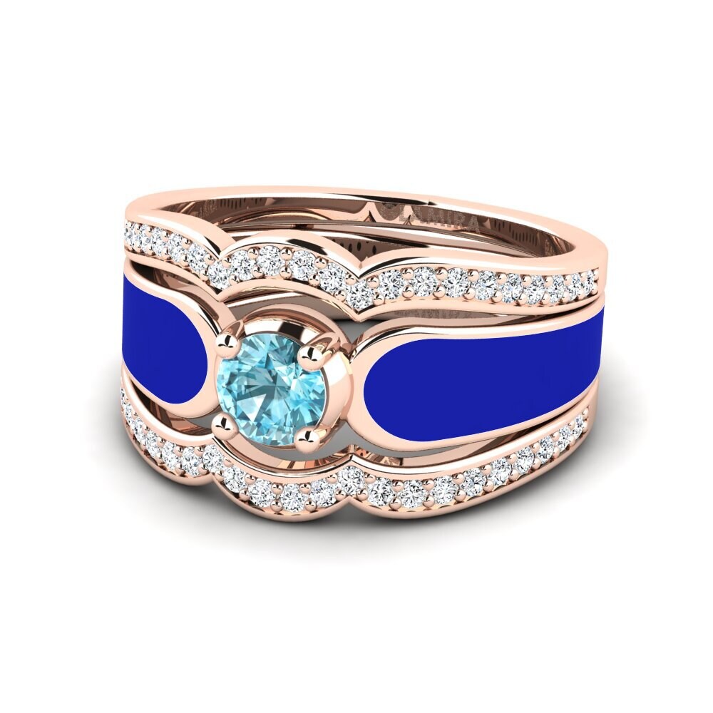 Blue Zircon Ring Agend SET