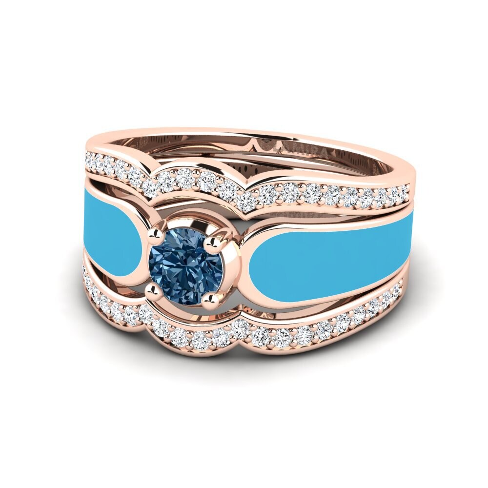 Blauer Diamant Ring Agend SET
