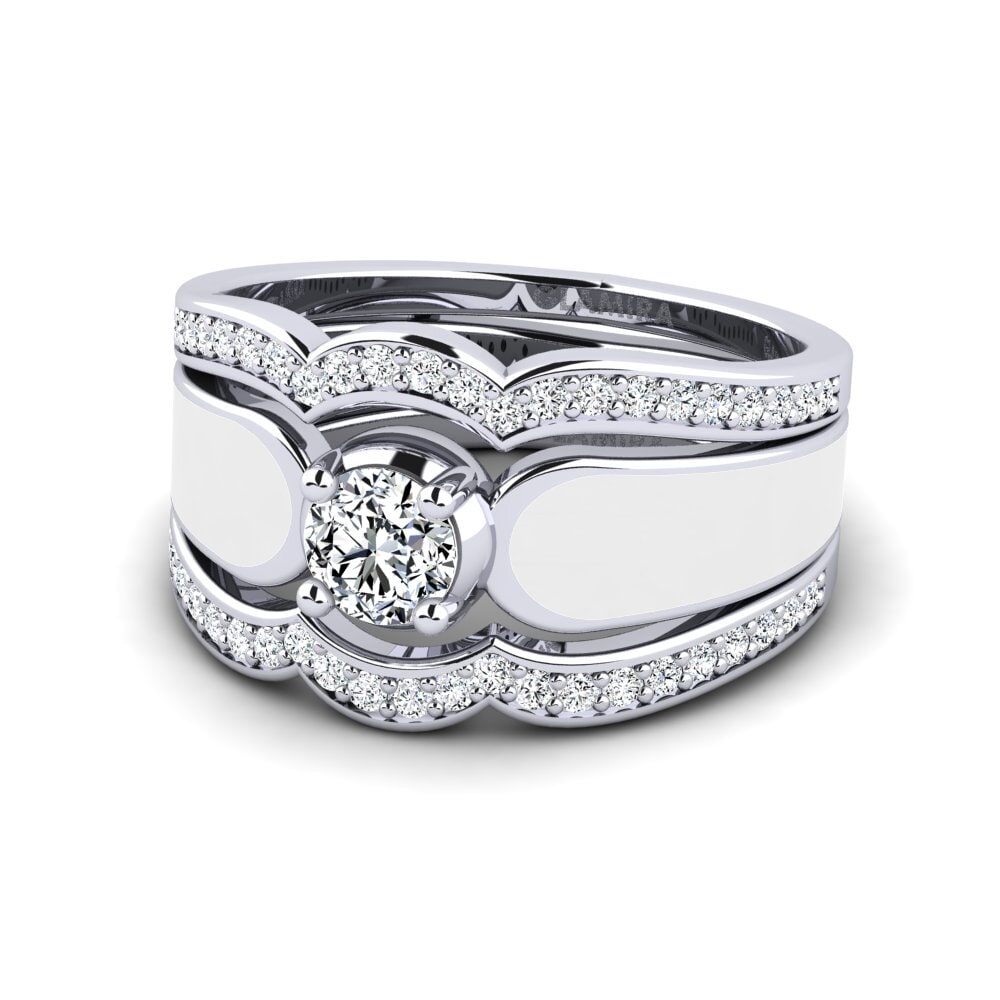Weißgold 585 Ring Agend SET