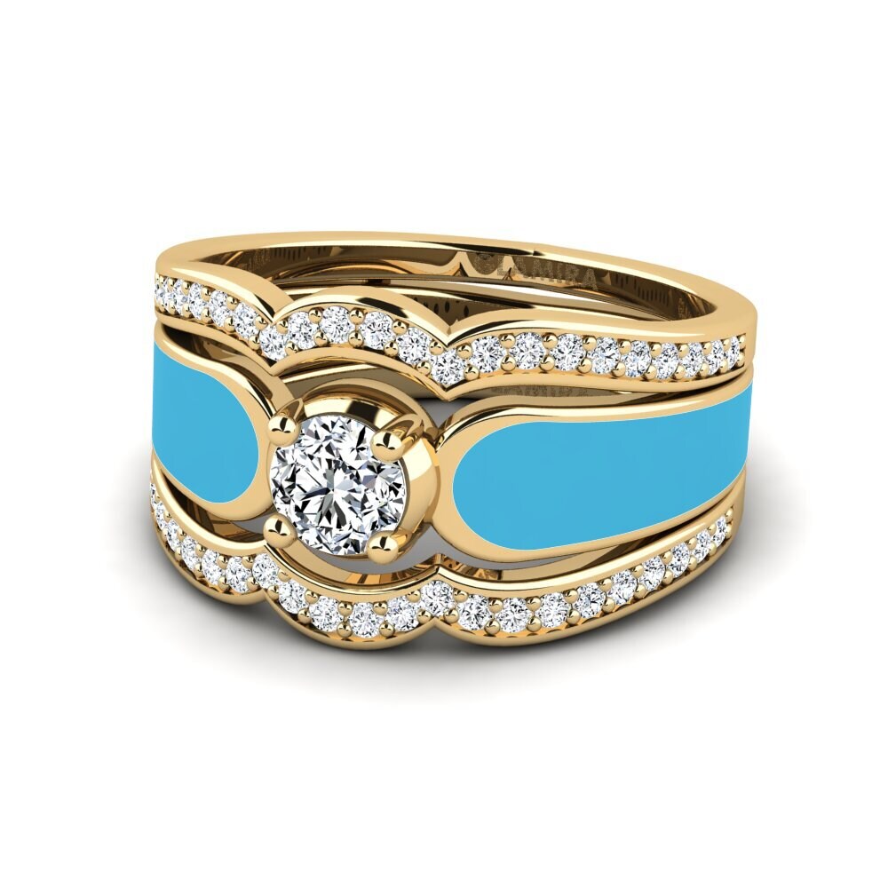Gelbgold 750 Ring Agend SET