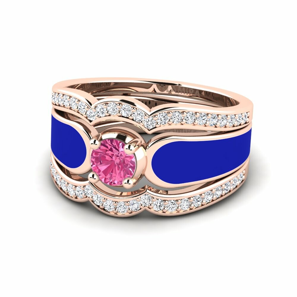 Tourmaline Rose Bague Agend SET