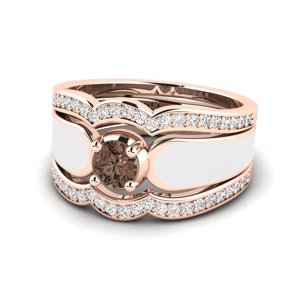 Rauchquarz Ring Agend SET