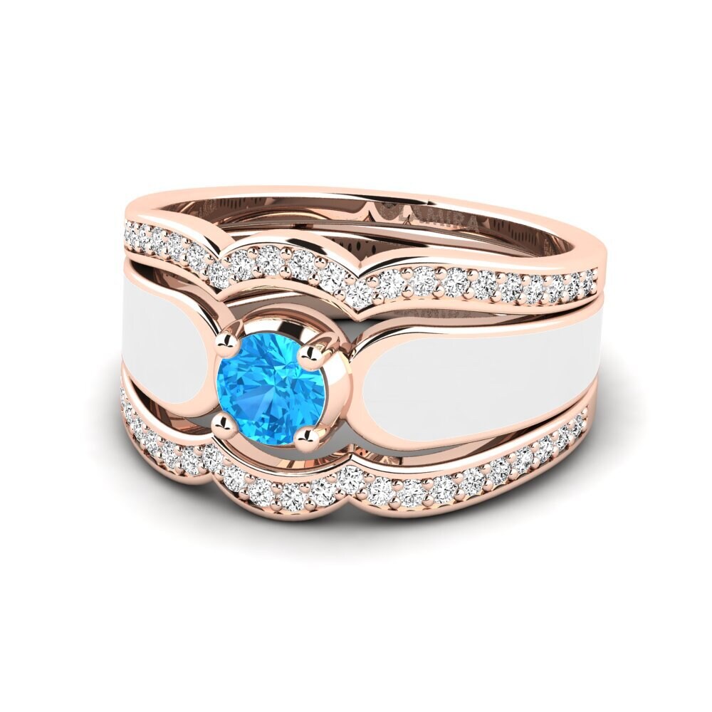 Blauer Topas Ring Agend SET