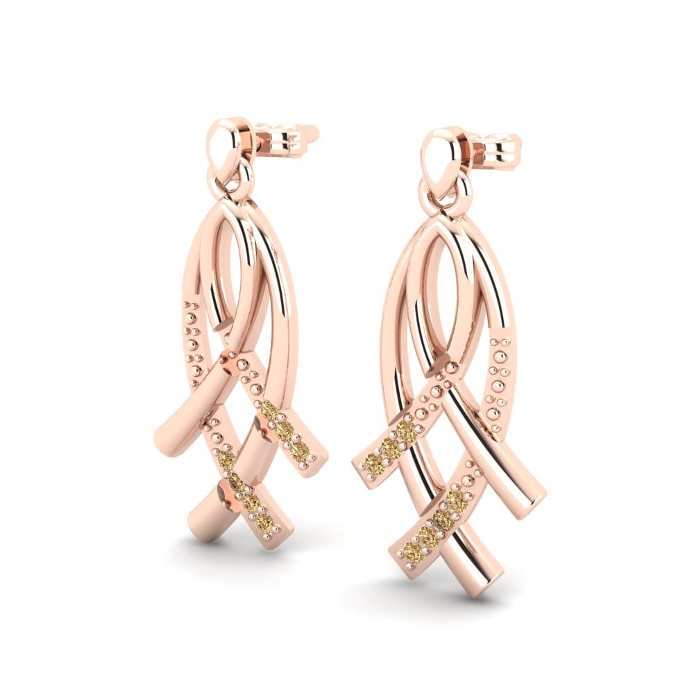 Oro Rosso 750 Diamante Marrone Orecchino da donna Aghna