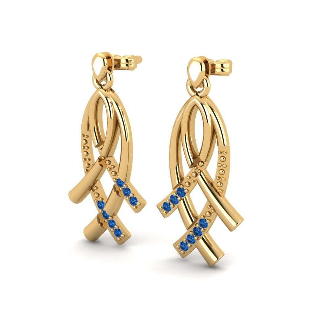 Dark Blue Zirconia Women's Earring Aghna
