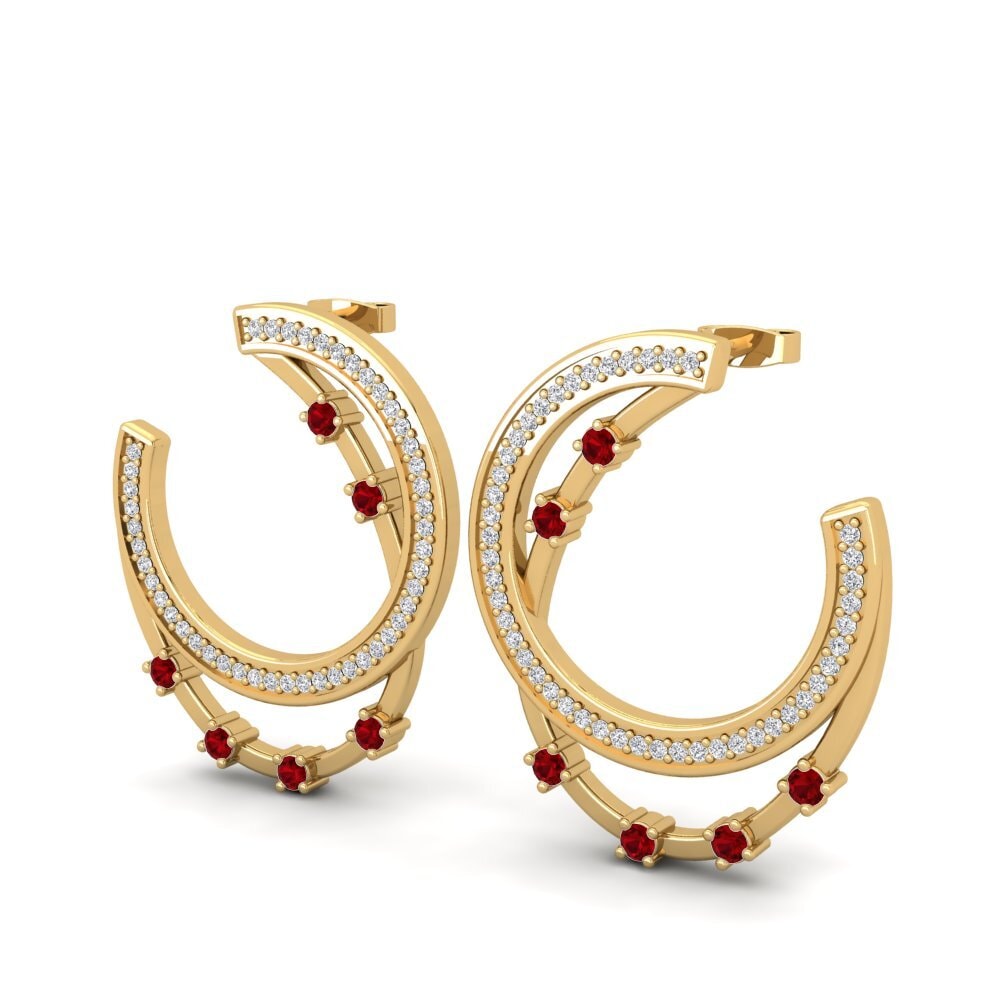 Đá Zirconia Đỏ Bông tai nữ Aglae