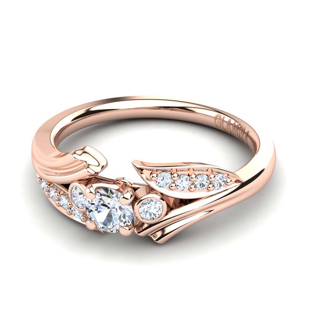 14k Rose Gold Engagement Ring Agnella