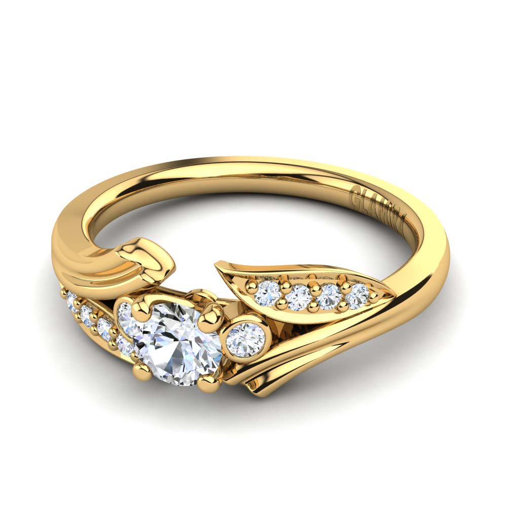 14k Oro Amarillo Anillo de compromiso Agnella 0.25 crt