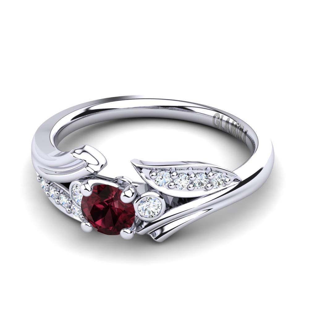 Đá Garnet / Ngọc Hồng Lựu Nhẫn đính hôn Agnella 0.25 crt