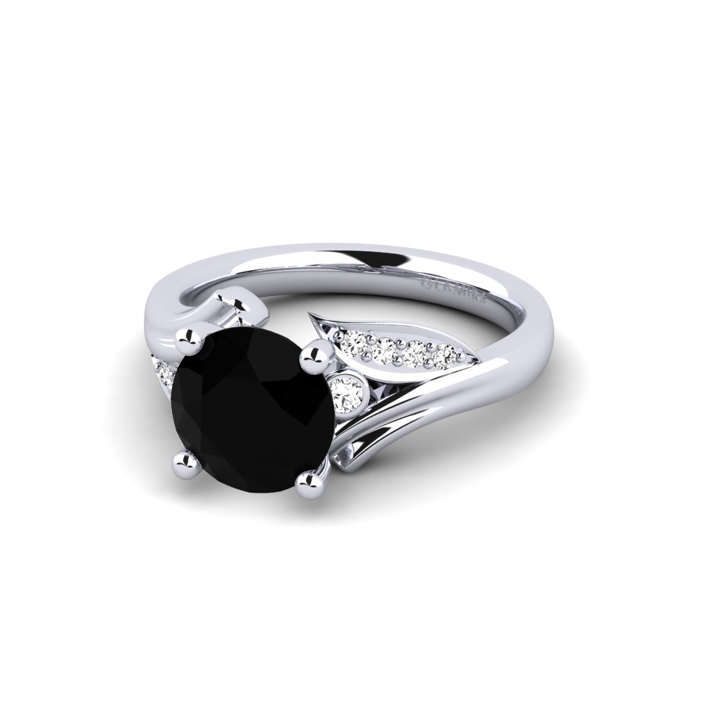 Ónix Negro Anillo de compromiso Agnella 2.0 crt