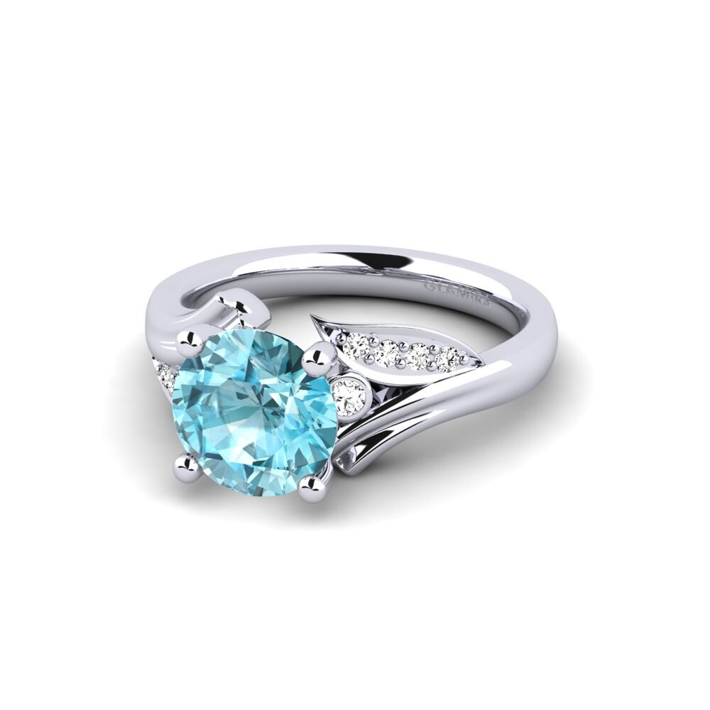 Circón Azul Anillo de compromiso Agnella 2.0 crt