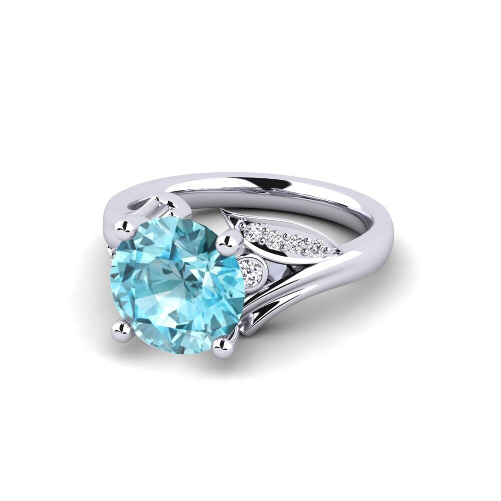 Blue Zircon Engagement Ring Agnella 3.0 crt