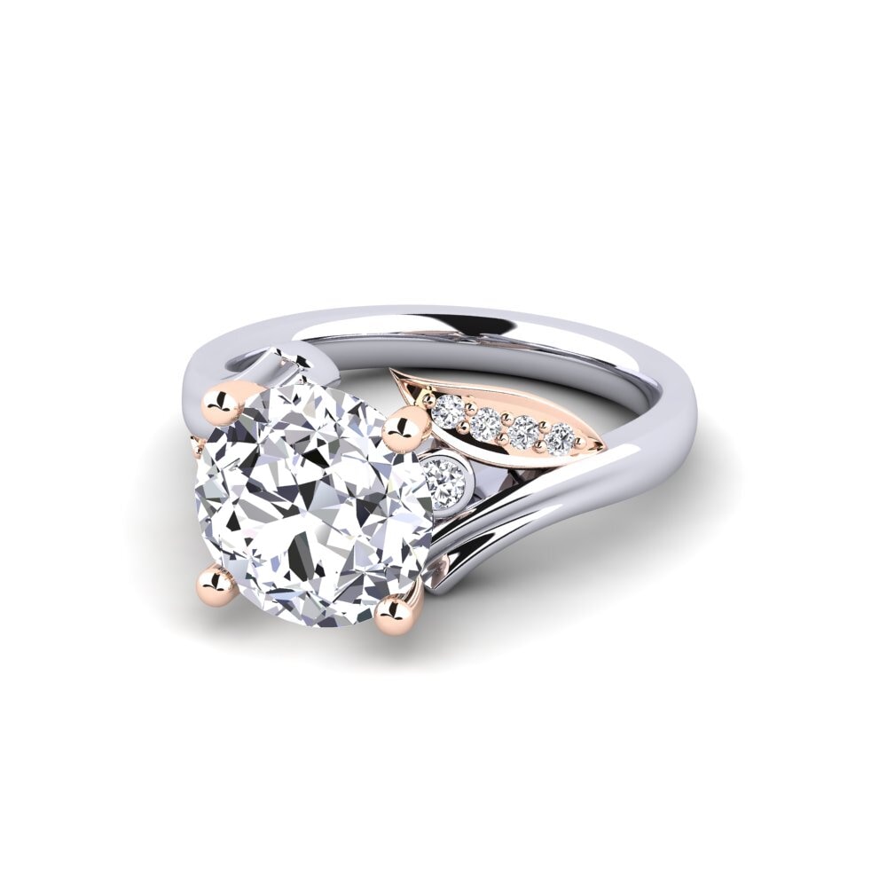 18ct White & Rose Gold Engagement Ring Agnella 3.0 crt