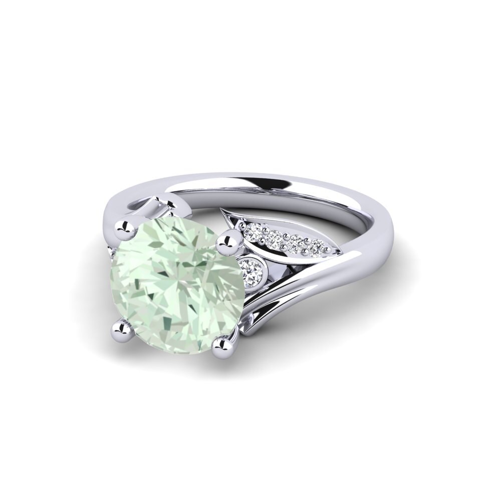 Green Amethyst Engagement Ring Agnella 3.0 crt