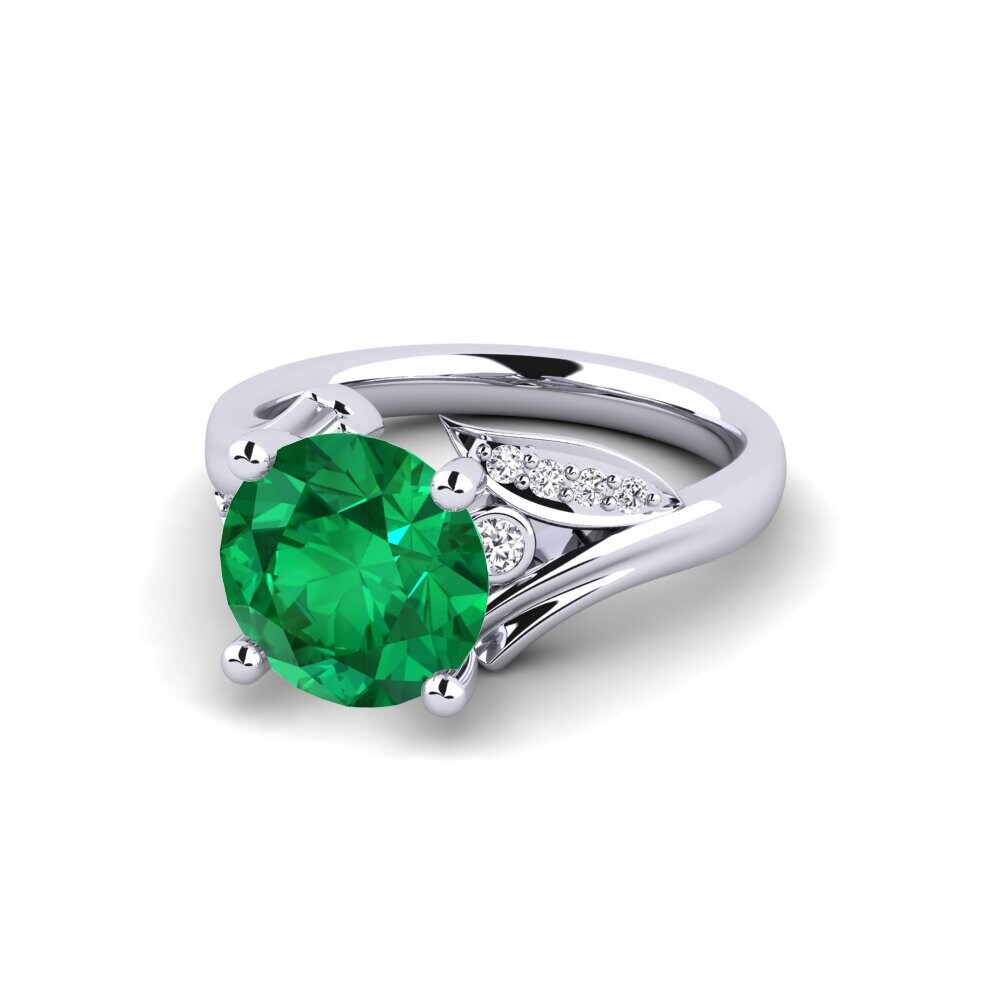 Esmeralda (creada en laboratorio) Anillo de compromiso Agnella 3.0 crt