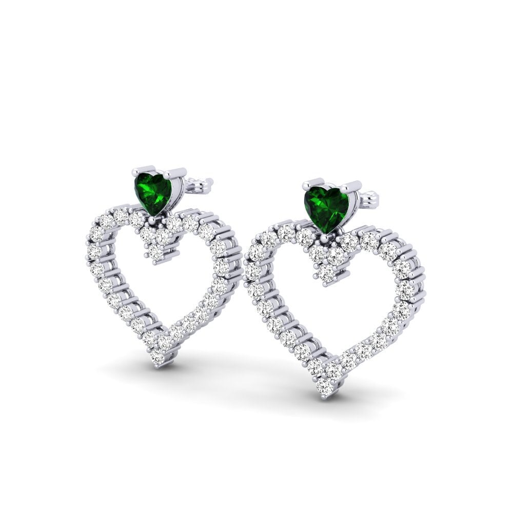Đá Tourmaline Xanh / Bích tỷ Bông tai nữ Agnetz