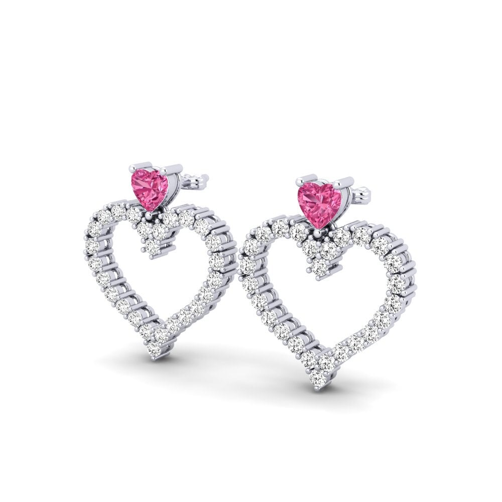 Đá Tourmaline Hồng / Bích tỷ Bông tai nữ Agnetz