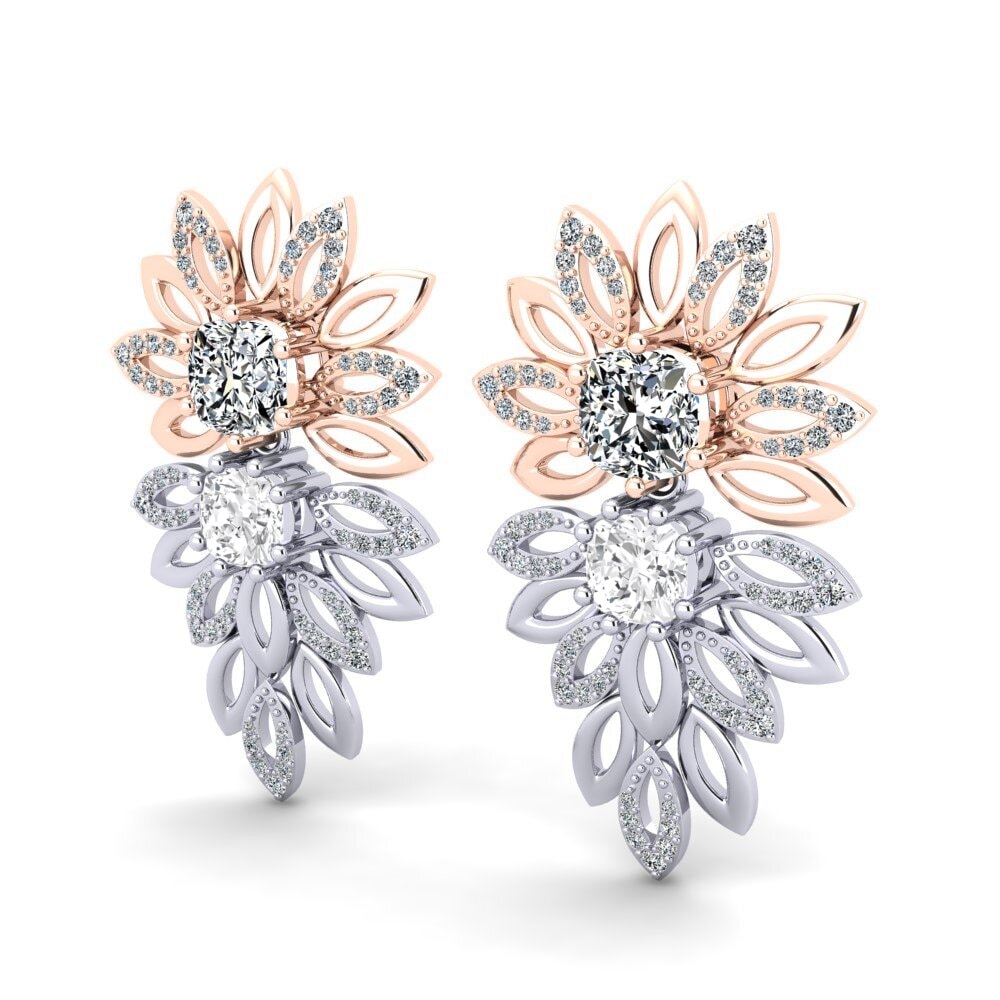14k White & Rose Gold Women's Earring Agrafina