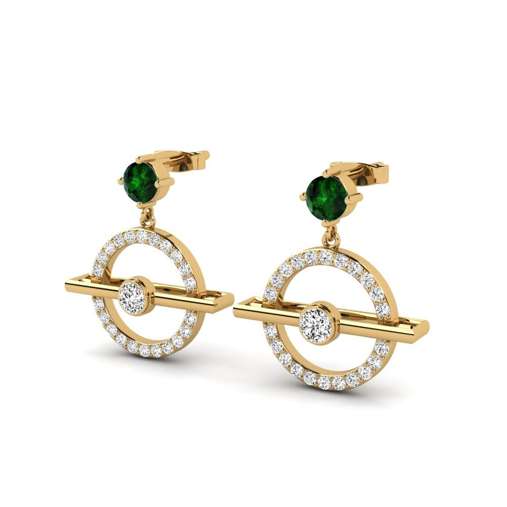 Đá Tourmaline Xanh / Bích tỷ Bông tai nữ Agregatif