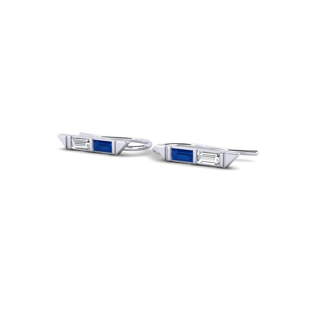 Zircônia azul escuro Brincos Feminino Agrigento