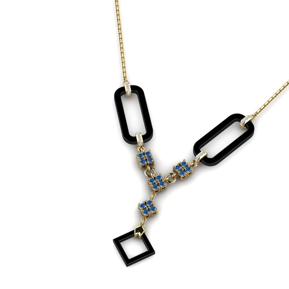 Circonita Azul Oscuro Collar de Mujer Aguiniga
