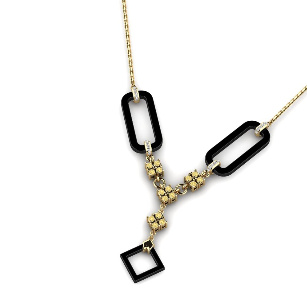Diamante Amarillo Collar de Mujer Aguiniga