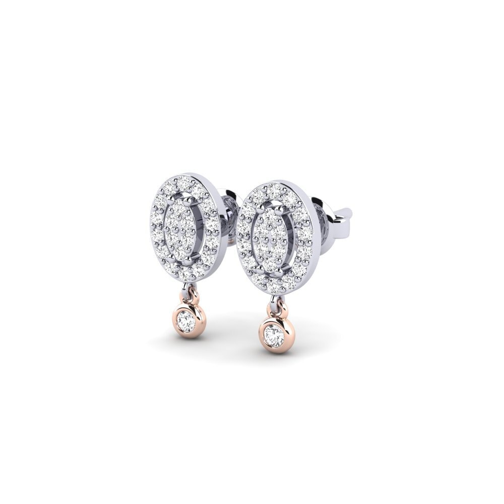 14ct White & Rose Gold Women's Earring Ahabiak