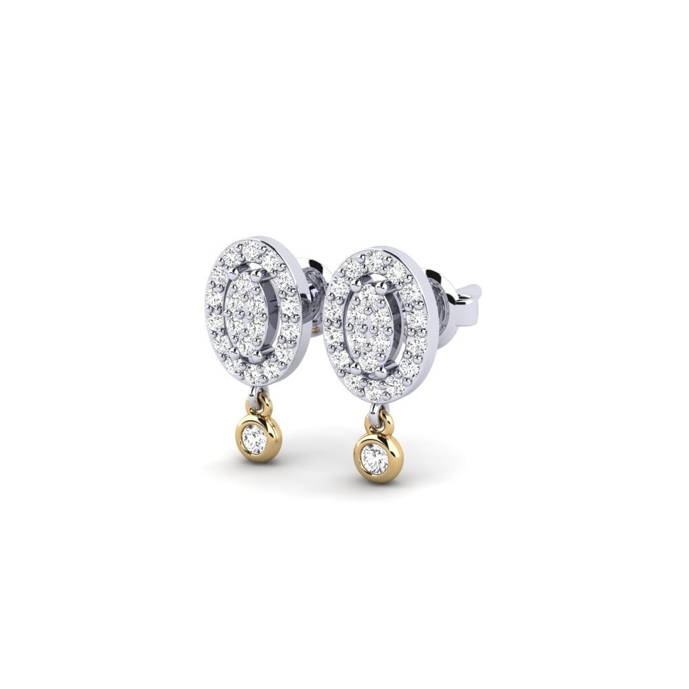 14ct White & Yellow Gold Women's Earring Ahabiak