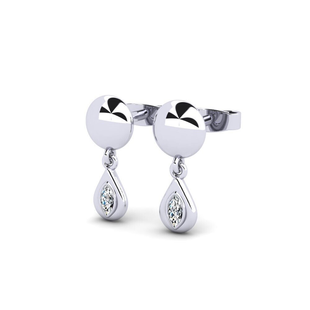 Argent Blanc Boucle d'oreille femme Ahhatriso