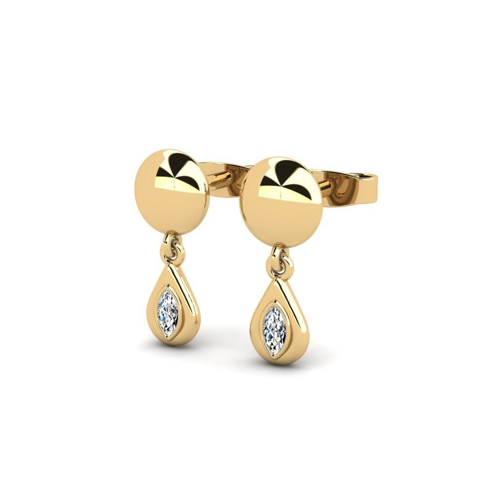 14k Oro Amarillo Marquesa Pendiente de mujer Ahhatriso