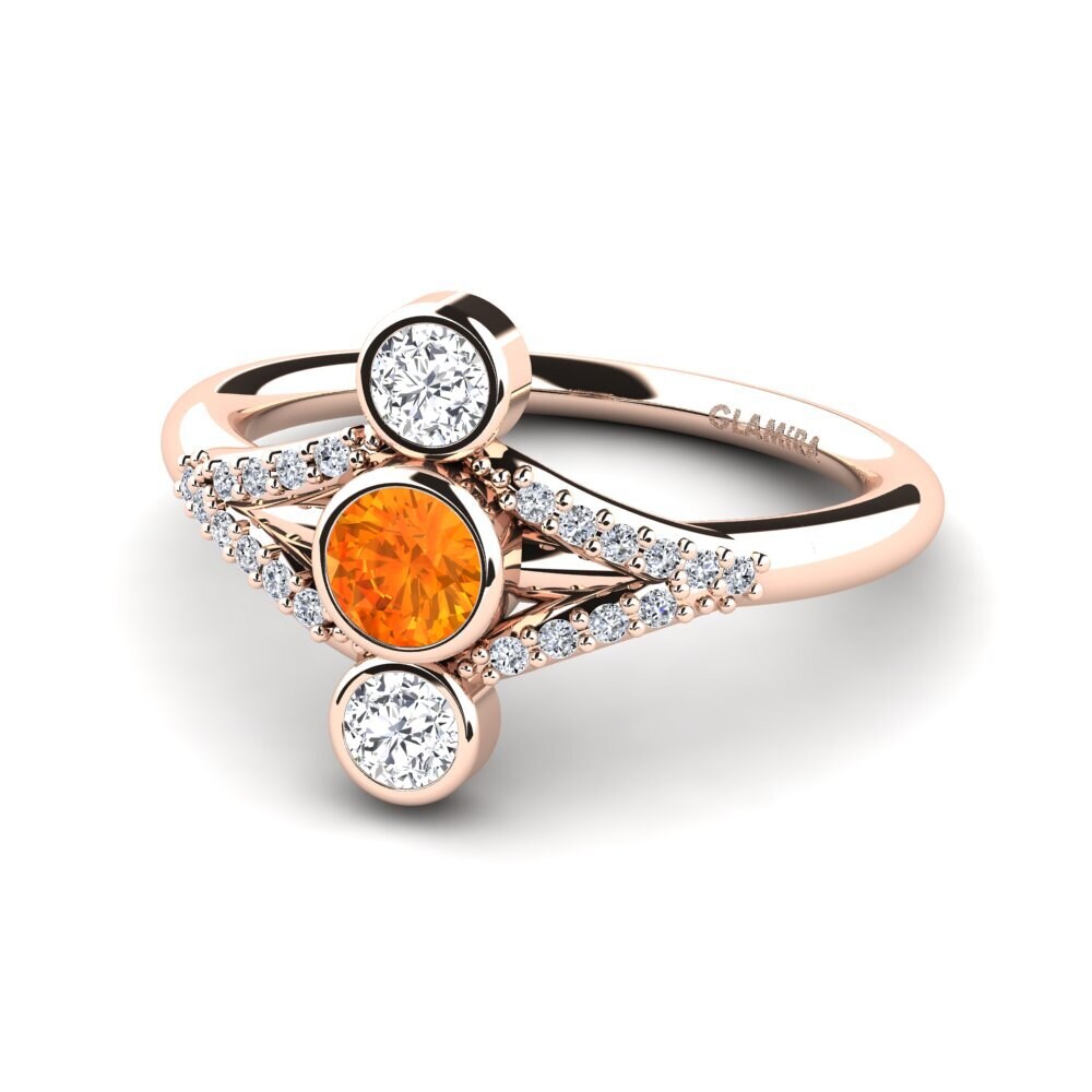 Orangefarbener Saphir Ring Ahlexa