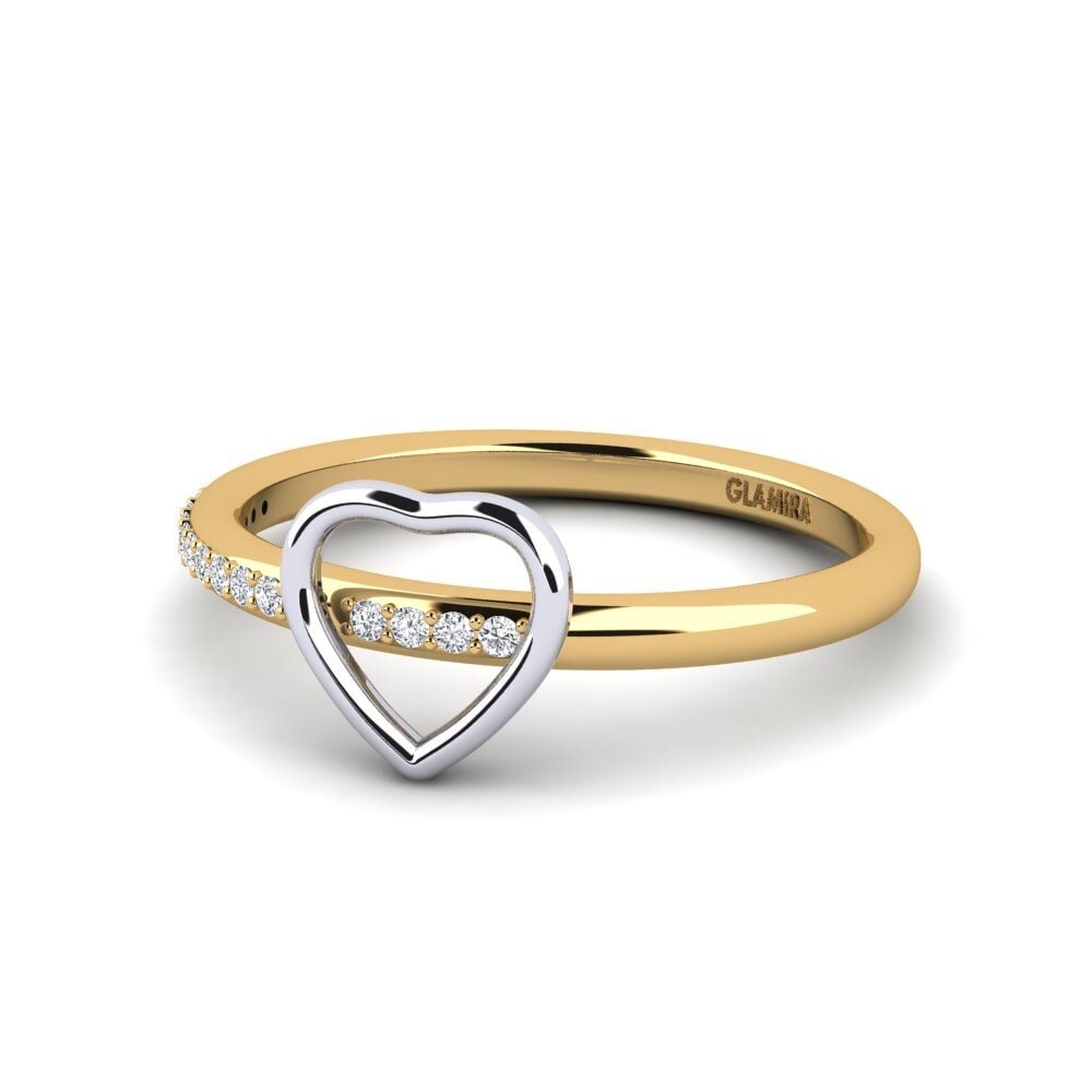 14ct Yellow & White Gold Lab Grown Diamond Ring Ahsal