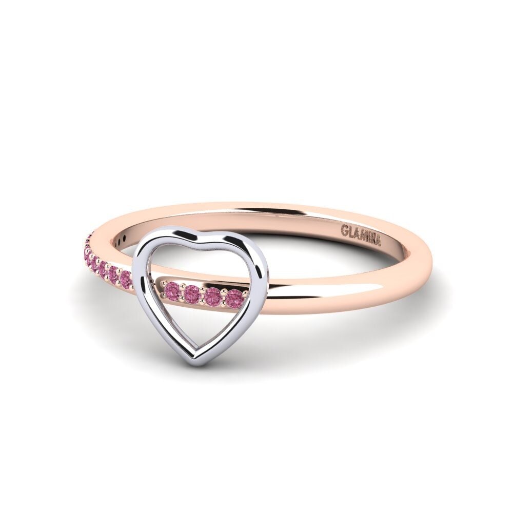 18ct Rose & White Gold Rhodolite Garnet Ring Ahsal