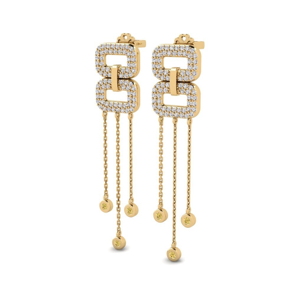 Diamante Amarillo Pendiente de mujer Aibtisama
