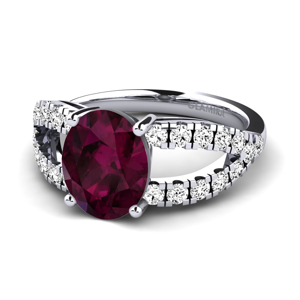 Đá Rhodolite Nhẫn đính hôn Aida