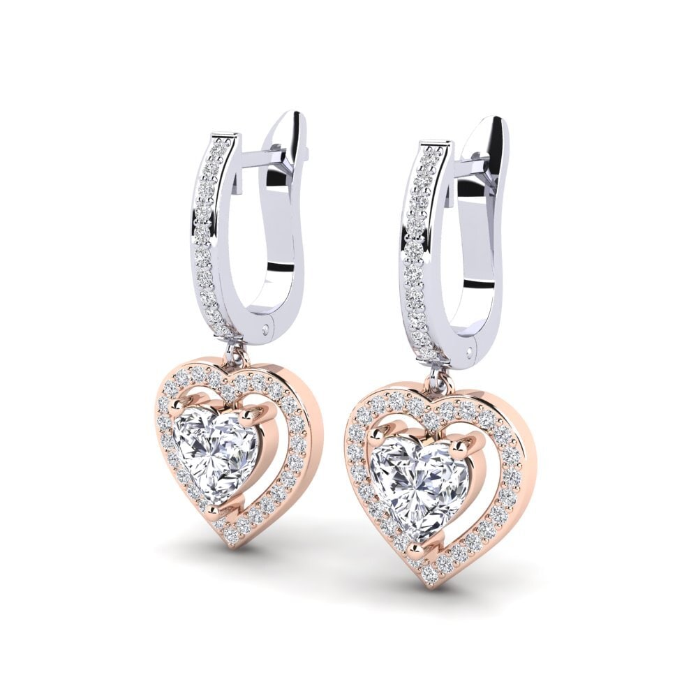9k Oro Blanco & Rosa Pendiente de mujer Aigrefeuille