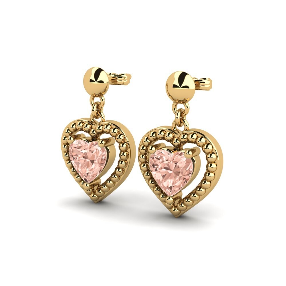 14k Oro Amarillo Morganita Pendiente de mujer Aigueblanche