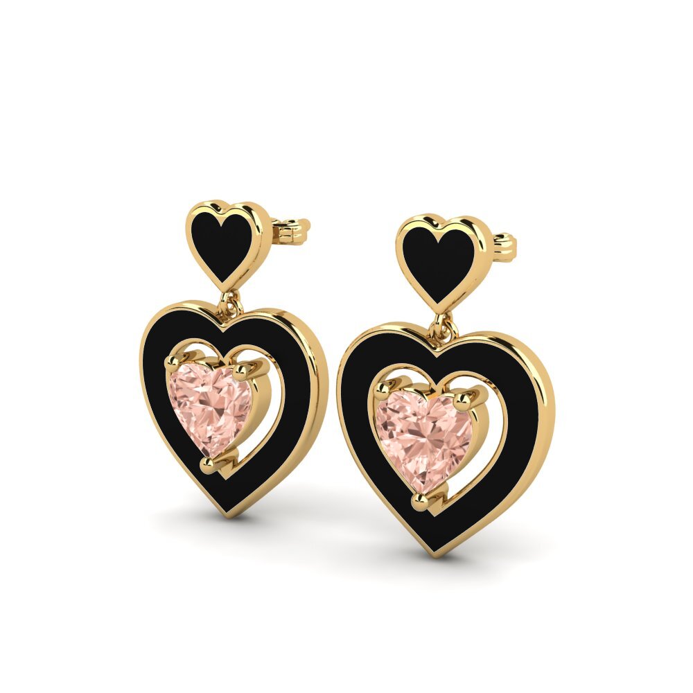 14k Oro Amarillo Morganita Pendiente de mujer Aigues