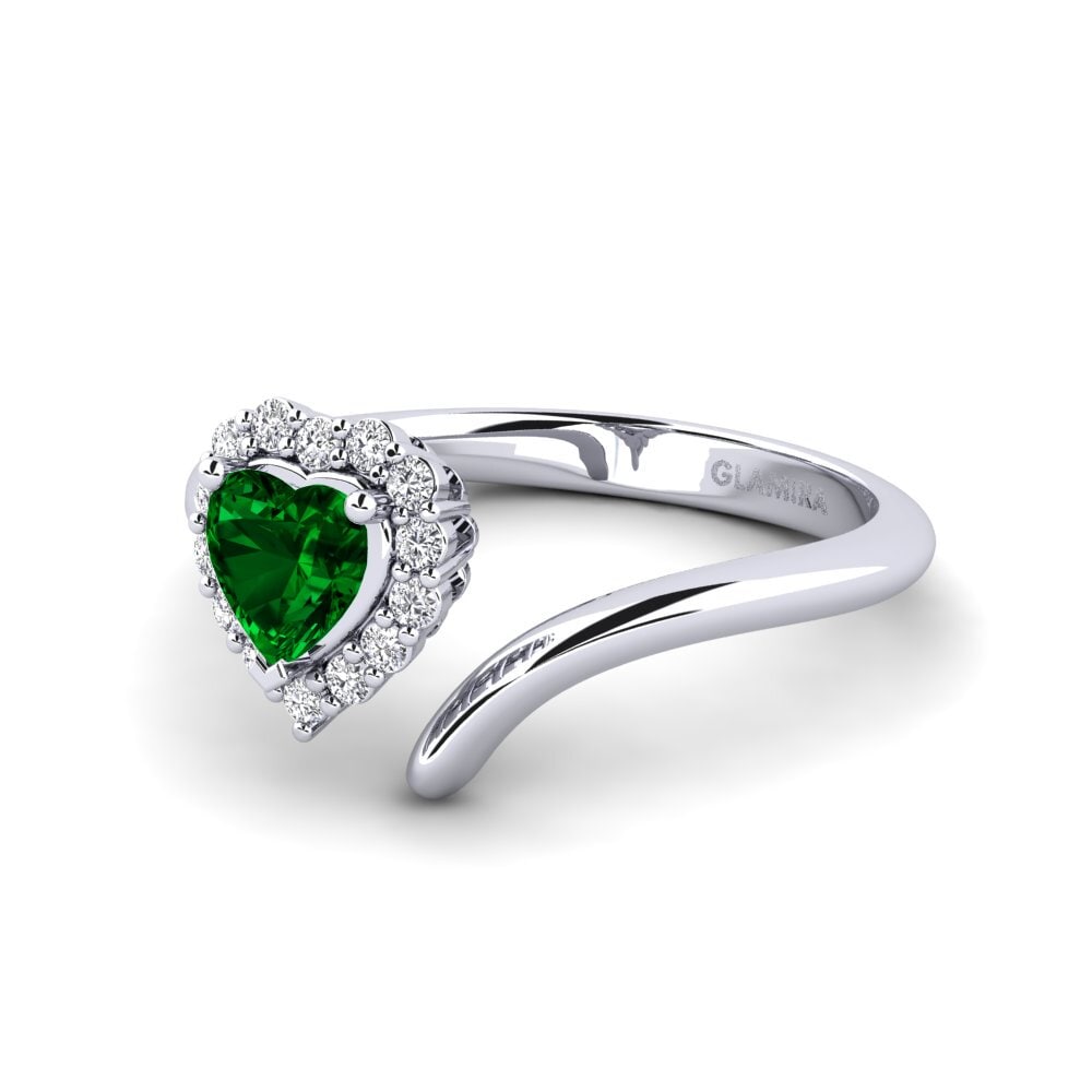 Heart Green Zirconia Ring Aigurande
