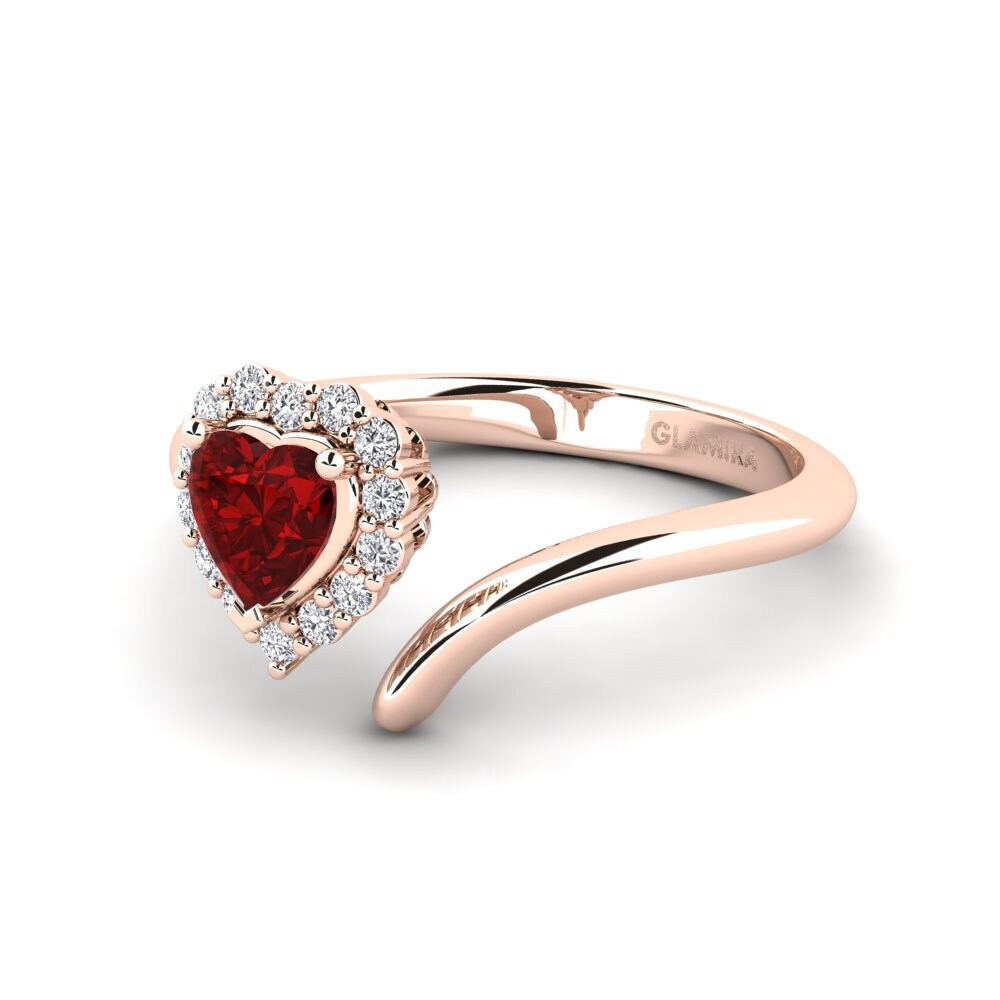 18ct Rose Gold Ruby (Lab Created) Ring Aigurande