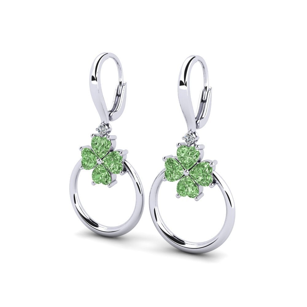 Diamant Vert Boucle d'oreille femme Aih