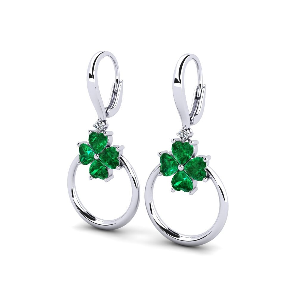Émeraude (créée en laboratoire) Boucle d'oreille femme Aih