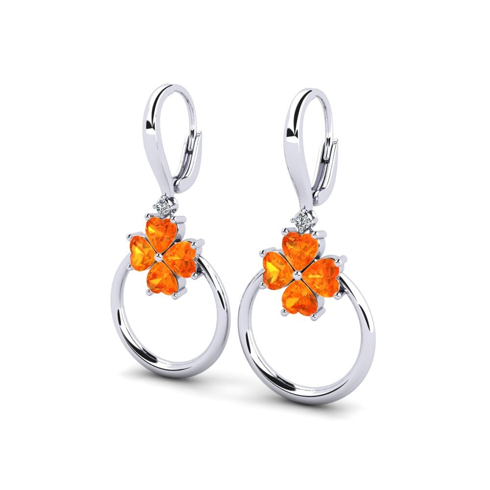 Orange Sapphire Women's Earring Aih